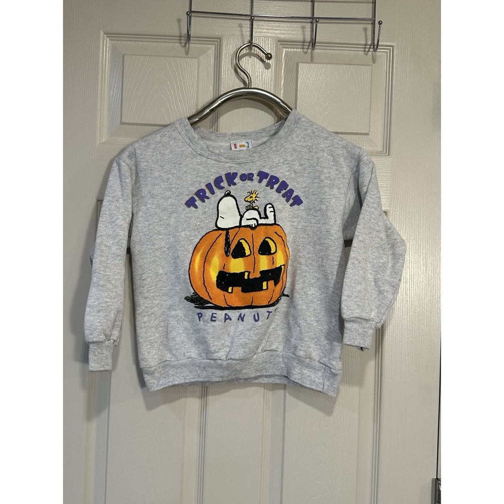 Vintage Peanuts Snoopy Trick Or‎ Treat Long Sleeve Size Youth 7/8